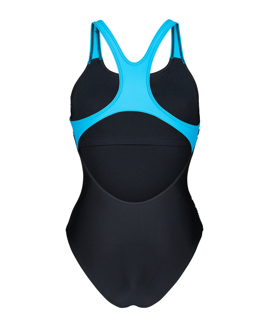Arena Dames Badpak Lily Swim Pro Back L Zwart Turquoise