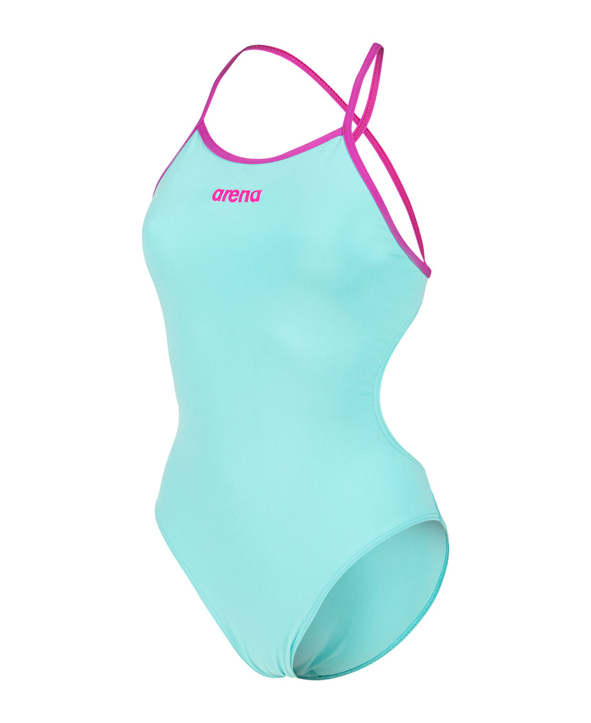Arena Dames Badpak Tie Back Solid Water Very Fuchsia