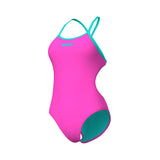 Arena Dames Badpak Tie Back Solid Shocking Pink Water