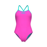 Arena Dames Badpak Tie Back Solid Shocking Pink Water