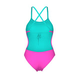 Arena Dames Badpak Tie Back Solid Shocking Pink Water
