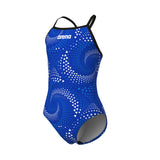 Arena Girls Swimsuit Fireflow Lightdrop Back Black Team Royal