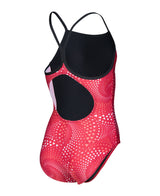 Arena Girls Swimsuit Fireflow Lightdrop Back Black Team Red