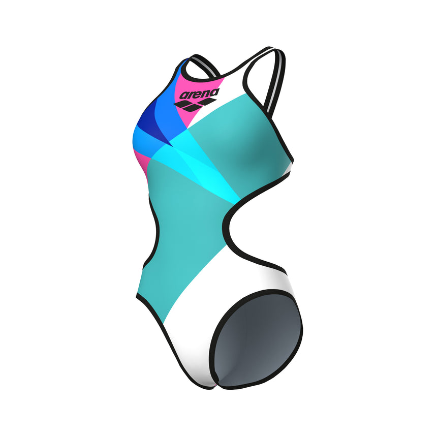 Arena Dames Badpak One Placement Tech Back Multicolor Zwart