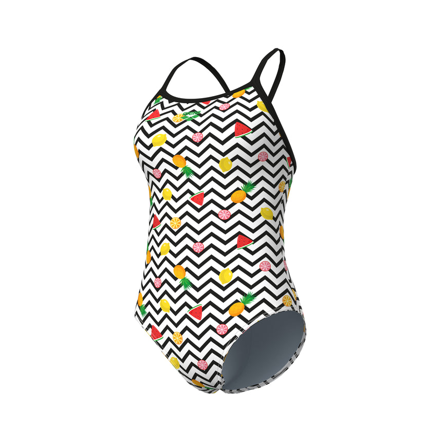 Arena Dames badpak Fruits Lightdrop Back wit/multi-zwart