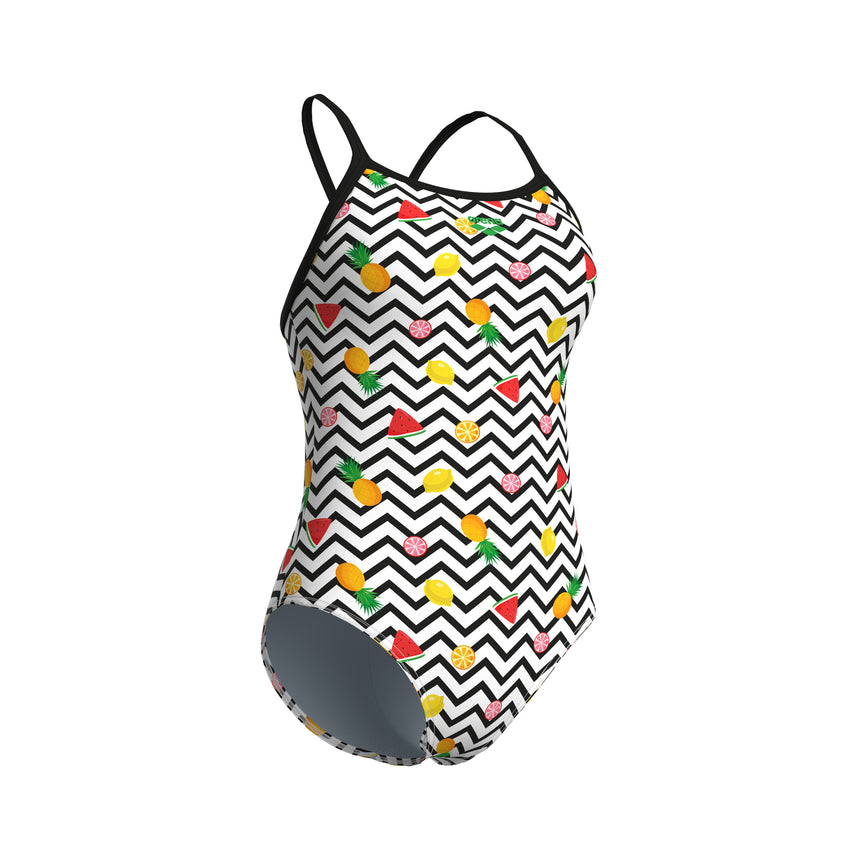 Arena Dames badpak Fruits Lightdrop Back wit/multi-zwart