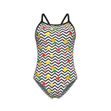 Arena Dames badpak Fruits Lightdrop Back wit/multi-zwart