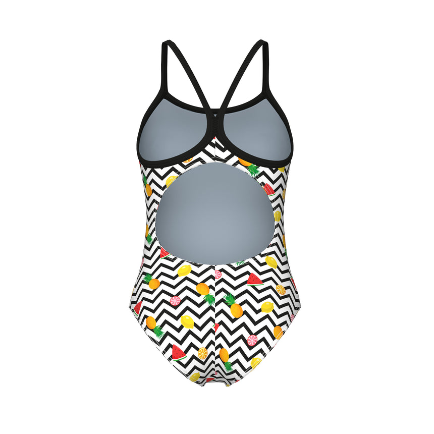 Arena Dames badpak Fruits Lightdrop Back wit/multi-zwart
