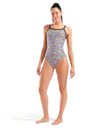 Arena Dames badpak Fruits Lightdrop Back wit/multi-zwart