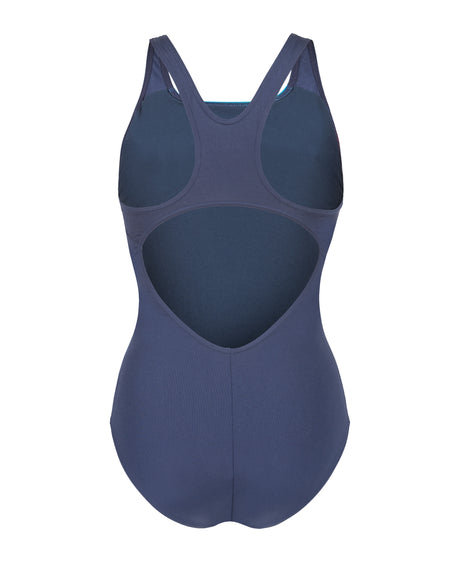 Arena Damen Shaping Badeanzug Print Control Pro Low L B Multicolor Navy