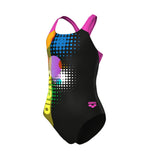 Arena Meisjes Badpak Dots Swim Pro Back Zwart Multicolor Shocking Pink
