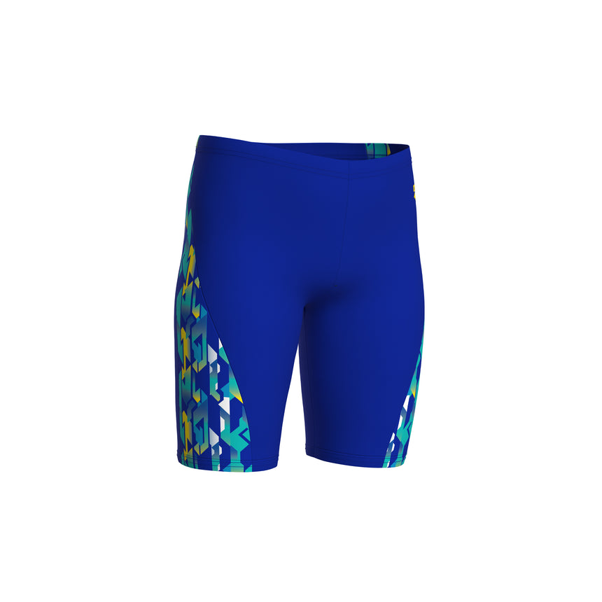 Arena Jungen Schwimmjammer Print Neonblau Gelb Multicolor