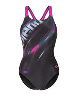 Arena Dames Badpak Placement Swim Pro Back Zwart Multicolor Very Fuchsia