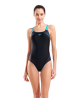Arena Damen Badeanzug Nuance Swim Pro Back L Schwarz/Türkis