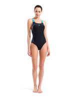 Arena Damen Badeanzug Nuance Swim Pro Back L Schwarz/Türkis