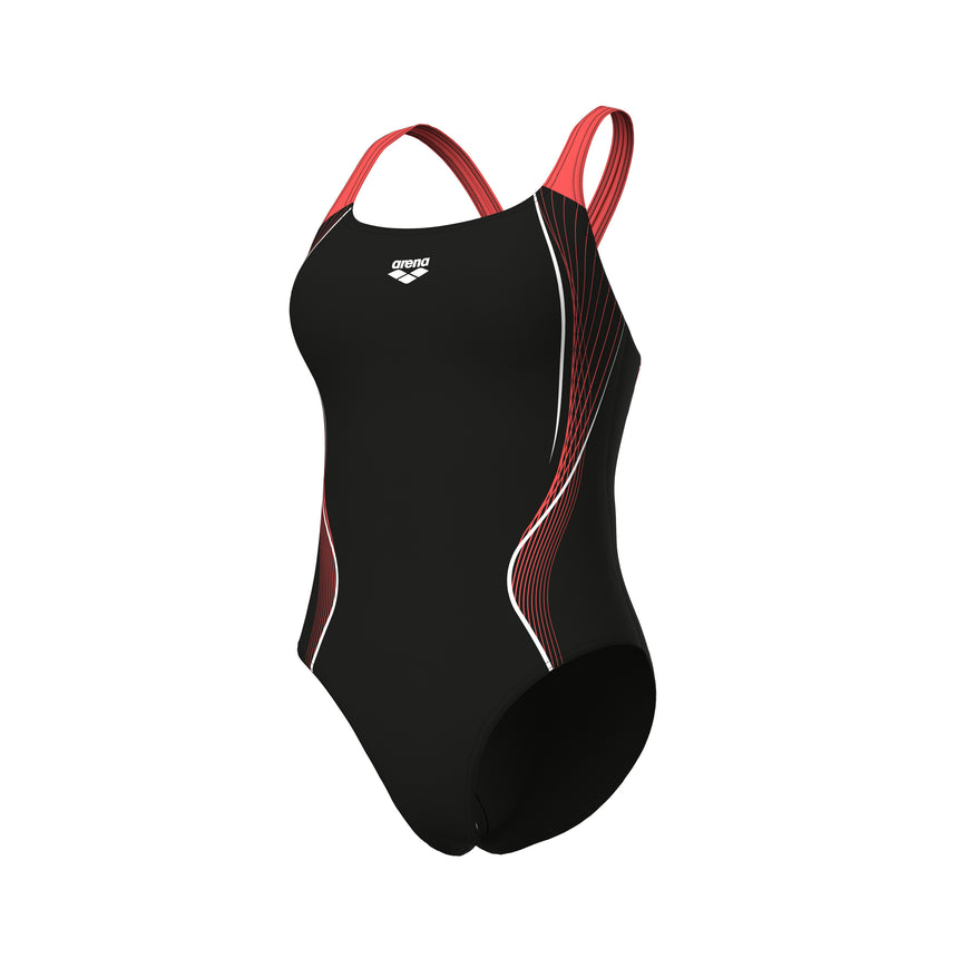 Arena Damen Badeanzug Control Pro Back B Schwarz/Calypso/Koralle