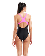 Arena Dames Corrigerend Badpak Control Pro Back B Zwart Shocking Pink
