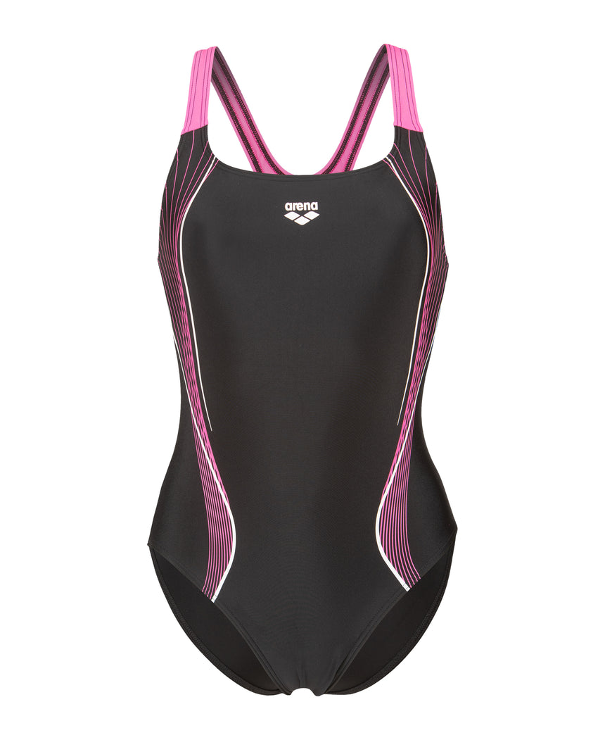 Arena Dames Corrigerend Badpak Control Pro Back B Zwart Shocking Pink