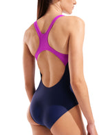 Arena Dames Badpak Kikko Swim Pro Back Navy Very Fuchsia