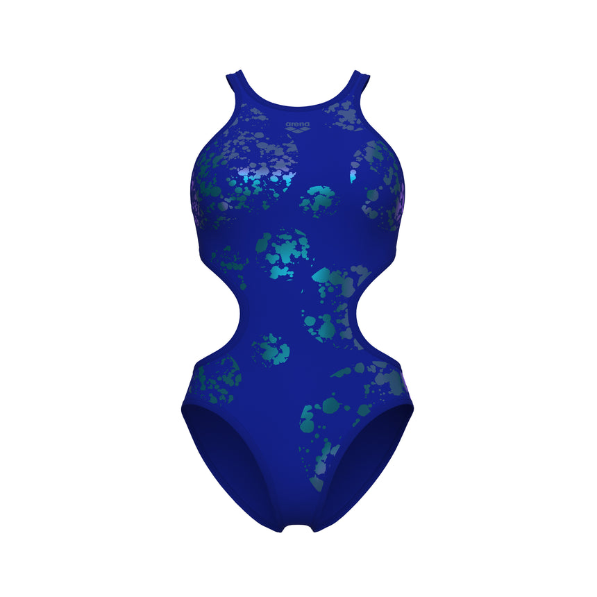 Arena Dames Badpak One Graphic Neonblauw