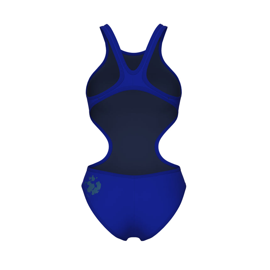 Arena Dames Badpak One Graphic Neonblauw