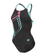Arena Dames Badpak Graphic Swim Pro L Zwart Water