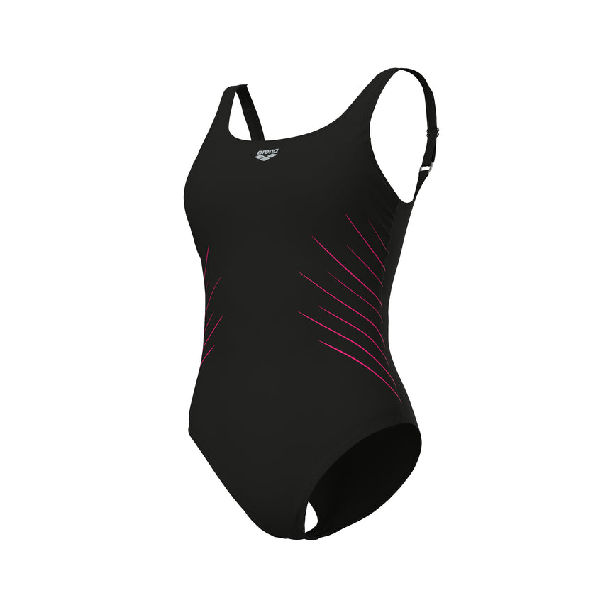 Arena Dames Badpak Isa Squared Back C Cup Zwart Fairy Rose