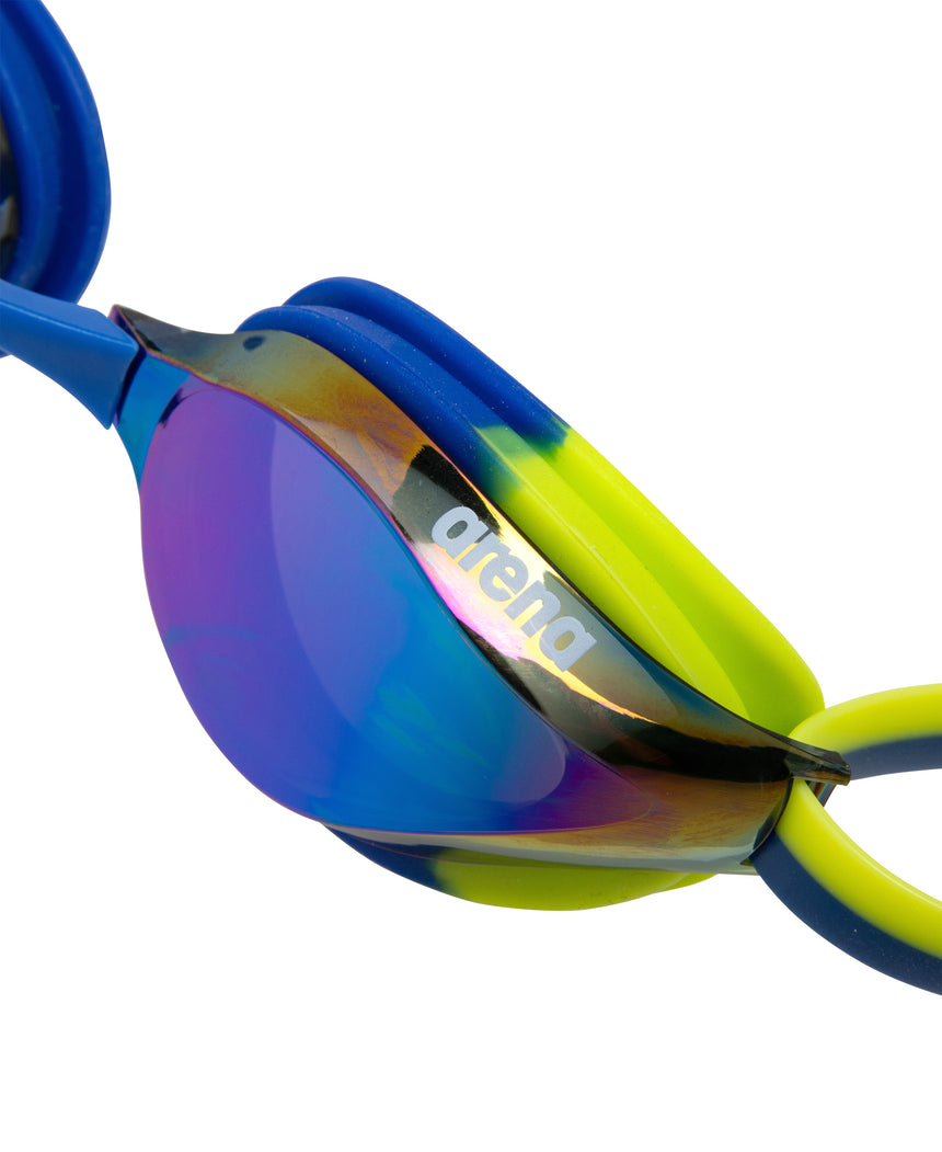 Arena Kinderzwembril Python Junior Mirror Blauw Lime