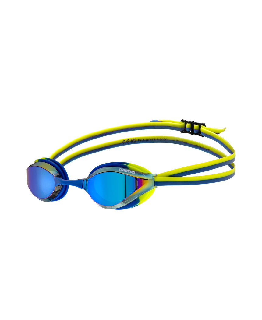 Arena Kinderzwembril Python Junior Mirror Blauw Lime