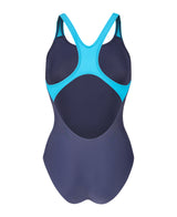Arena Dames Badpak Stripeflow Swim Pro Back Navy Turquoise