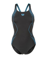 Arena Dames Badpak Graphic Swim Pro Back Zwart Turquoise