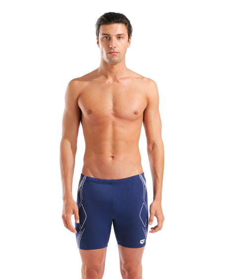 Arena Herren Schwimmjammer Graphic Mid Navy Weiß