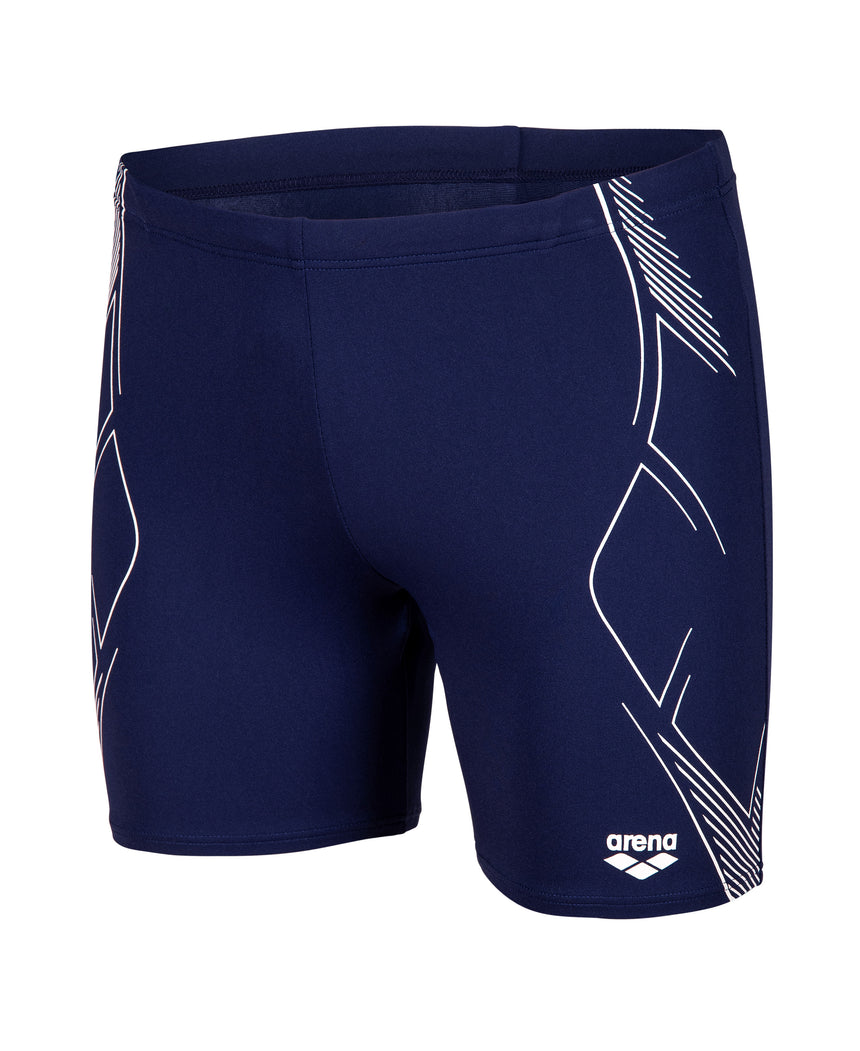 Arena Herren Schwimmjammer Graphic Mid Navy Weiß