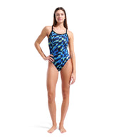 Arena Wave Challenge Back Black Multi angled front model view