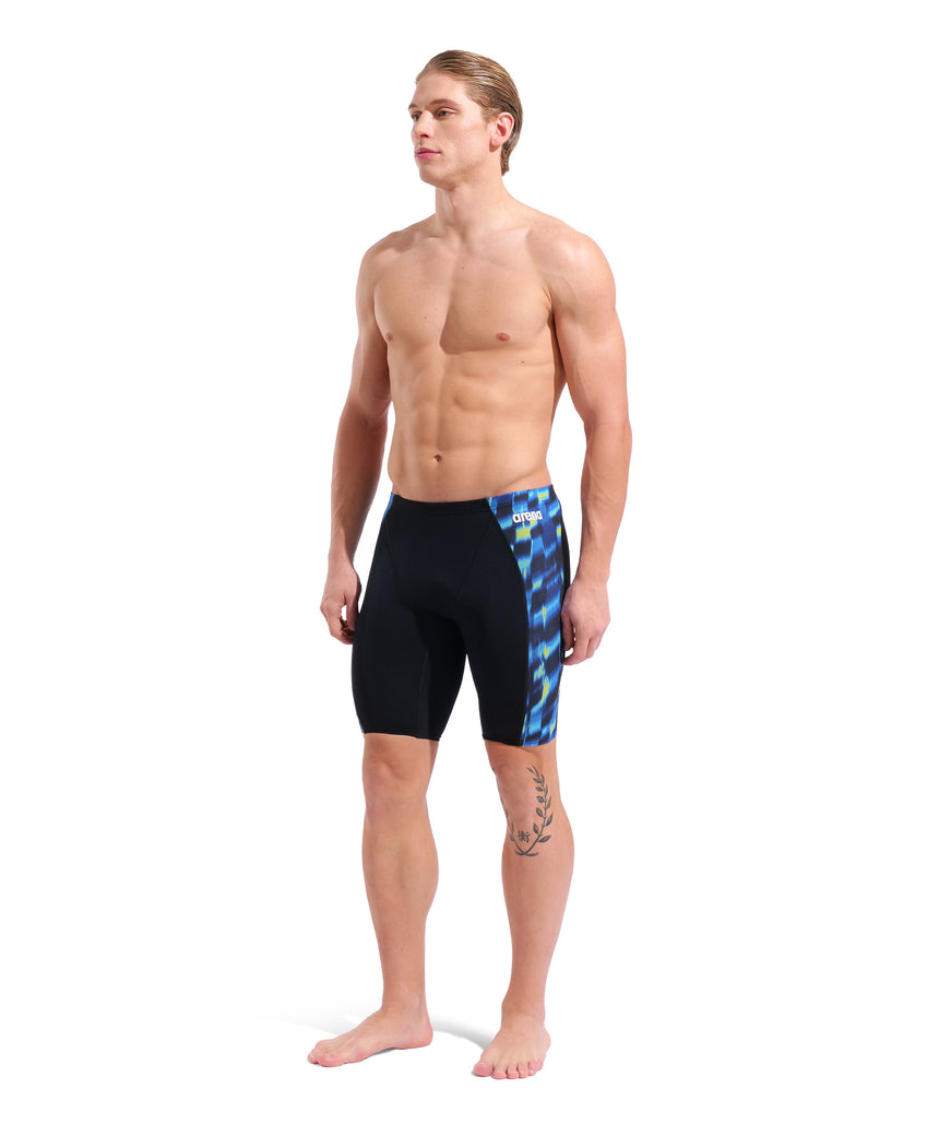 Arena Wave Swim Jammer Black Multi angled front model view
