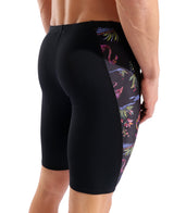 Arena Men's Flamingo Swim Jammer black multicolour angled back detail view