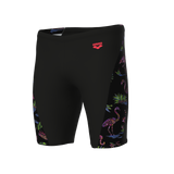 Arena Men's Flamingo Swim Jammer black multicolour front product view