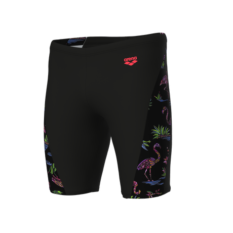 Arena Men's Flamingo Swim Jammer black multicolour front product view