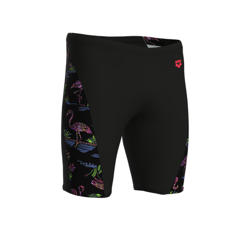 Arena Men's Flamingo Swim Jammer black multicolour angled product view