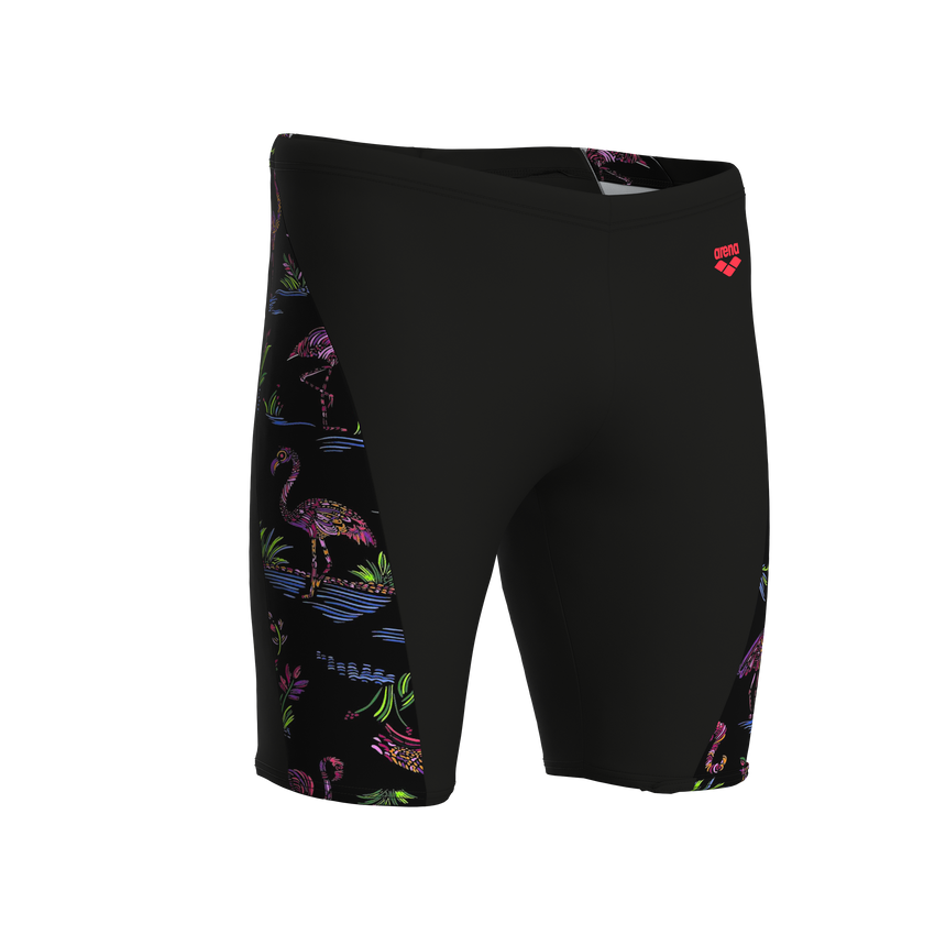 Arena Men's Flamingo Swim Jammer black multicolour angled product view