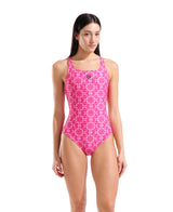 Arena Women's Floral Swim Pro Back Swimsuit front model view