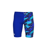 Arena Jungen Schwimmjammer Crowded Neon-Blau/Neon-Blau/Multi
