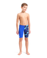 Arena Jungen Schwimmjammer Crowded Neon-Blau/Neon-Blau/Multi