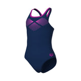 Arena Mädchen Badeanzug Bay Swim Pro Back Marine/Knall-Fuchsia