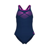 Arena Mädchen Badeanzug Bay Swim Pro Back Marine/Knall-Fuchsia