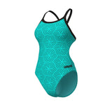 Arena Dames Badpak Allover Challenge Back Water/Multi-Black