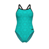Arena Dames Badpak Allover Challenge Back Water/Multi-Black