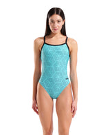 Arena Dames Badpak Allover Challenge Back Water/Multi-Black