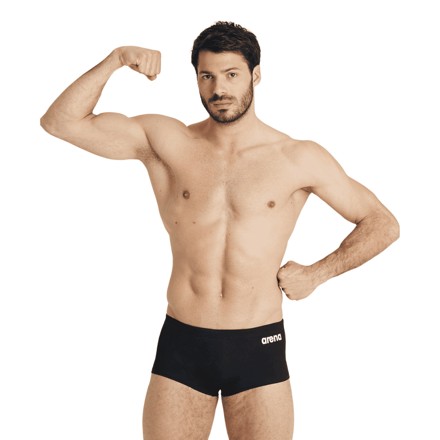 Arena Zwemboxer Low Waist Team Solid Zwart