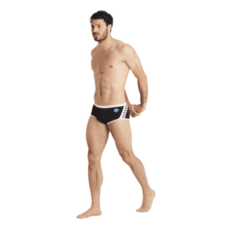 Arena Badeboxer Icons Low Waist Solid Schwarz